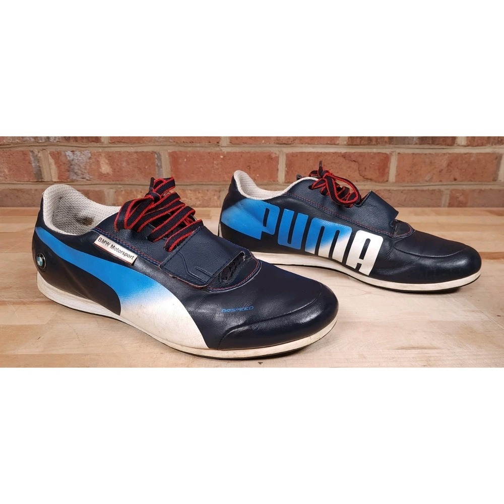 Puma BMW Motorsport Evospeed White Black Red Mens US 11.5 Driving Sneakers Shoes